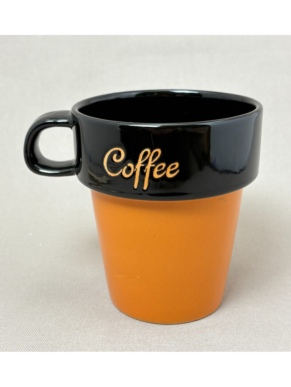 Mulberry Home Collection Coffee Mug Planter Pot Orange Black Ceramic Tea Cup